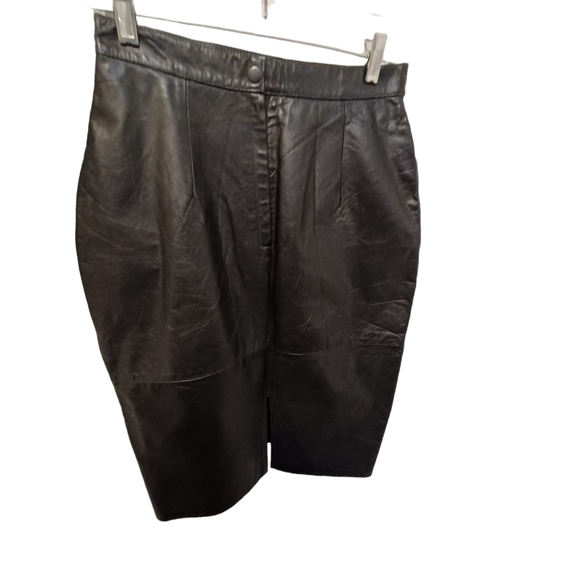 Arlando black leather knee high skirt size 8 - Picture 2 of 10
